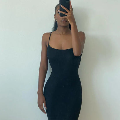Sleeveless Backless Slim Maxi Dress