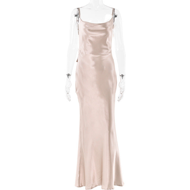 Sexy Backless 3dRose Tassel Maxi Long Dresses for Women Elegant Sleeveless Fashion High Waist Bodycon Dress Lady Chic Party Robe