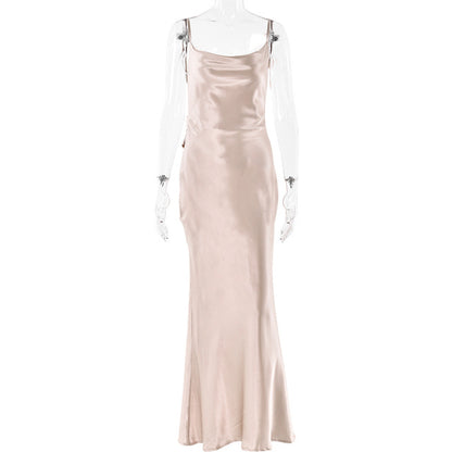 Sexy Backless 3dRose Tassel Maxi Long Dresses for Women Elegant Sleeveless Fashion High Waist Bodycon Dress Lady Chic Party Robe