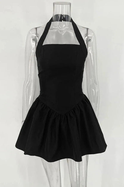 Sleeveless Backless Square Collar Mini Dress