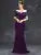 Line neck pleated tint sequin velvet fishtail Dress Evening Gown Ball dress Party dress Bridesmaid dress