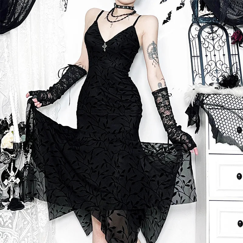 Vintage Bodycon Straps Midi Dress