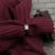 Lazy Loose Knit Burgundy Red Pant Set With Scarf Women Long Sleeve V-neck Jumper Wide Leg Full-length Pants Suit Lady Outfits