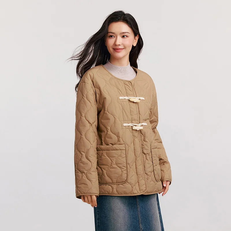 Cotton Jacket Women Imitation Lamb Wool Vest Waterproof Lightweight Cotton Jacket  Winter New Two-Piece Set