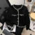Vintage Black Tweed Jacket Women Cropped Quilted Coat Elegant Commute Blazer Winter Ladies Korean Thicken Short Outerwear