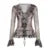 y2k Fairycore Top Women Clothing Floral Print Ruffle Flared Long Sleeve Blouse Shirt 2000s Grunge Clothes Streetwear