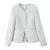 French Style Retro V collar Plaid Woven Tweed Blazer + High Waist Mini Short Skirts Suits 2 pieces 1 Set Black White