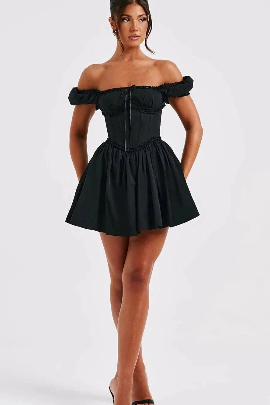 Sleeveless Backless Slim Pleated Mini Dress