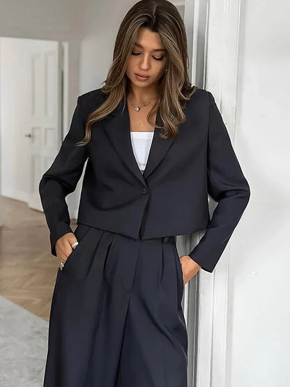 SAMIRA - Winter Solid Office Pant Set