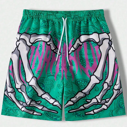 Skeleton Hand Print Shorts