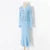 Ruffle Slim Knitted Dress Women&#8217;s V Neck Long Sleeve Mermaid Long Dresses Elastic Button Patchwork Elegant Party Dress