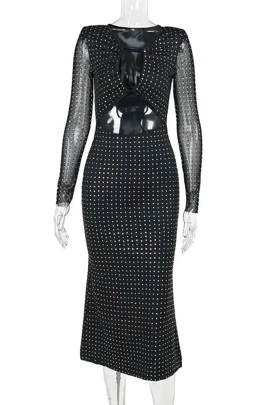 Sequins Maxi Dress with Hollow Out Detail