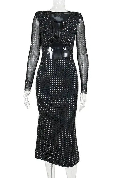 Sequins Maxi Dress with Hollow Out Detail