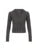 Gray Slim Zip Up Jackets Hoodies For Women Pockets Long Sleeve Ribbed Solid Simple Basic Casual Preppy Sweatshirts