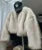 Chic Brand Icon Fashion Kendall Jenner Brown Gradient Faux Fur Jacket Women  Winter New Luxury Cropped Fox Fur Coat