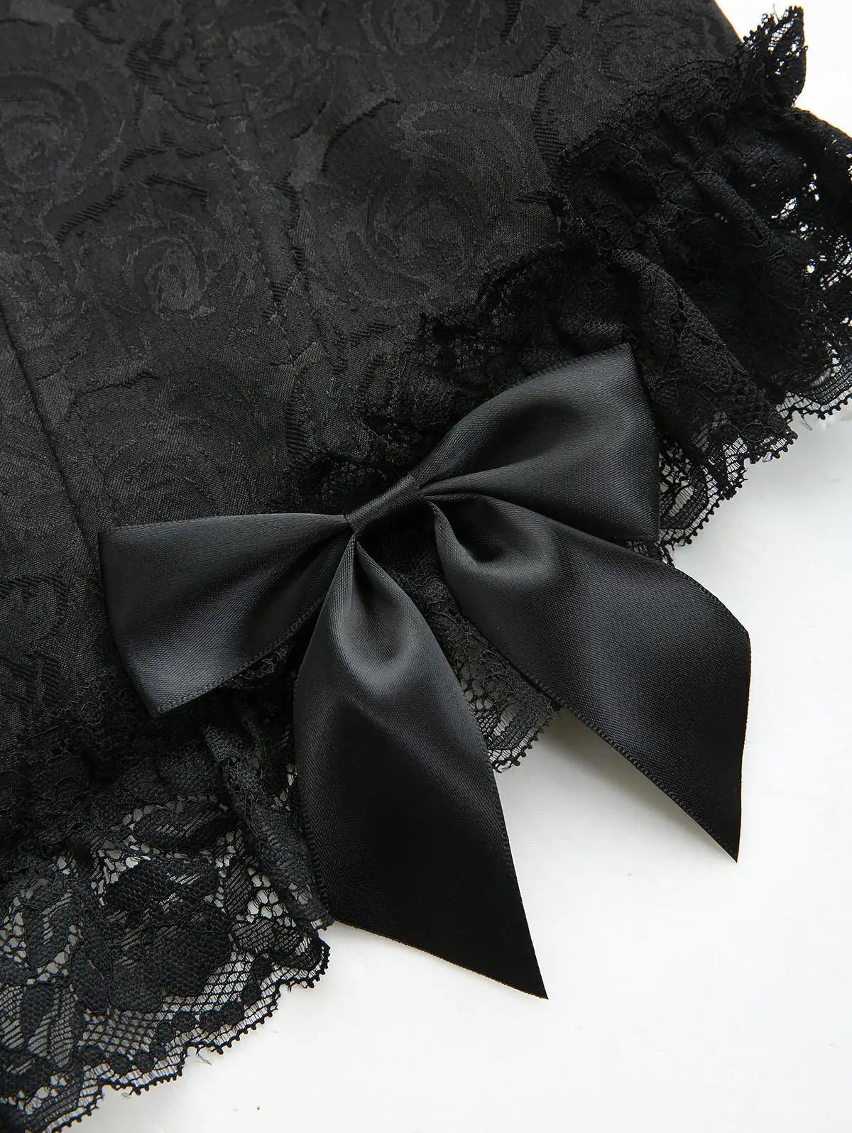 Black Floral Jacquard Bustier Corset