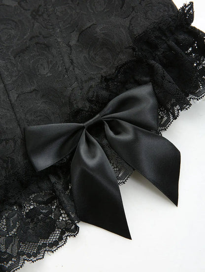 Black Floral Jacquard Bustier Corset