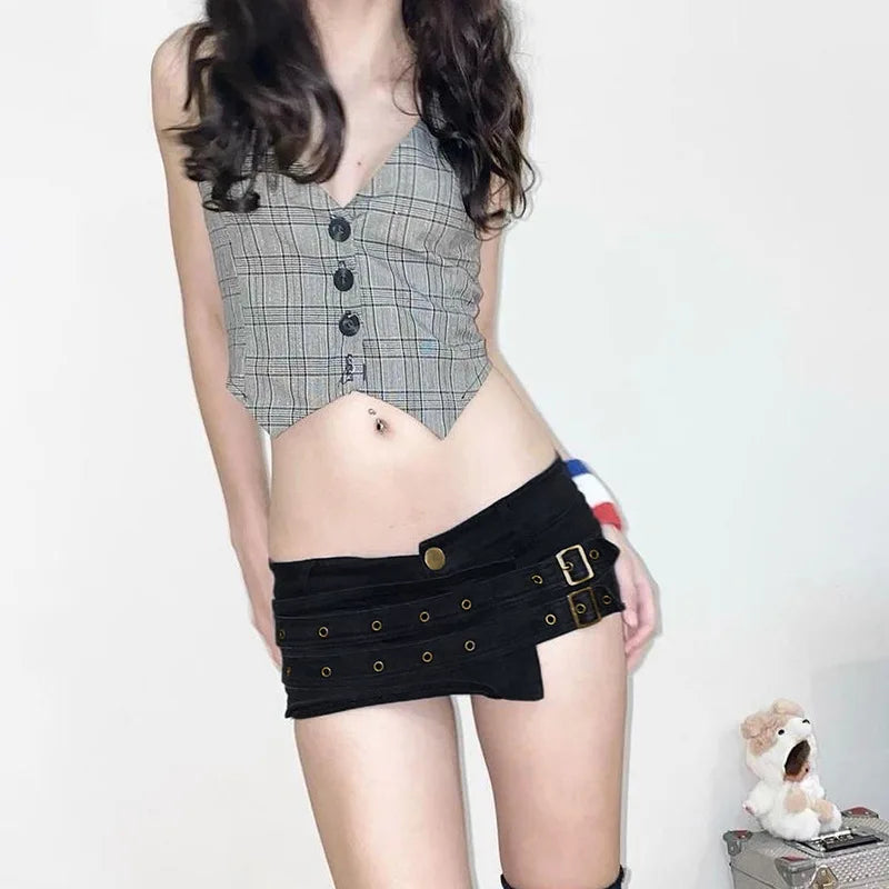 Cyber Goth Punk Style Shorts
