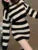 Autumn Striped Two-piece Skirt Set Women Long Sleeve Cropped Off Shoulder Top Bodycon Mini Skirt Korean Fashion Suits New
