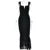 Hollow Out Backless Ruched Maxi Dress For Women Mesh Elegant Spaghetti Strap Sleeveless Bodycon Party Long Dress