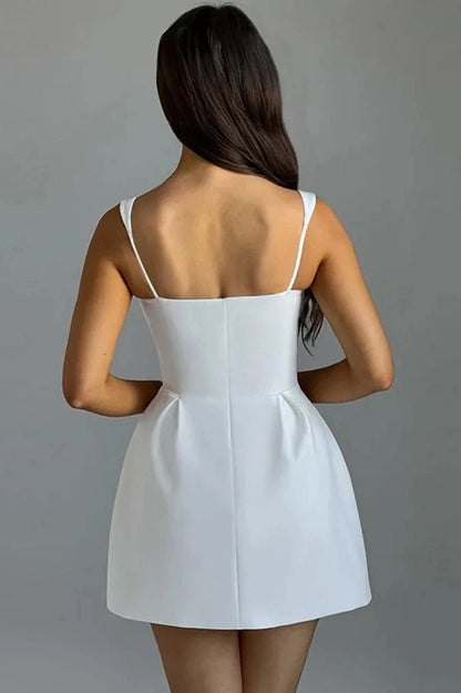 Elegant Square Neck Mini Dress