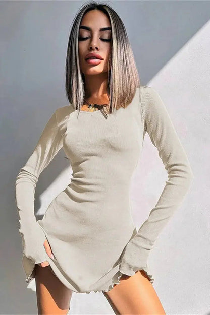 Ruffled Bandage Mini Dress - Ruffled Mini Dress