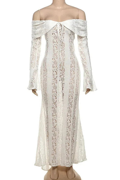 Off-Shoulder Long Sleeve Bodycon Mini Dress