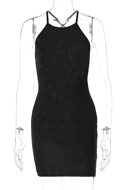 Spaghetti Strap Backless Mini Dress