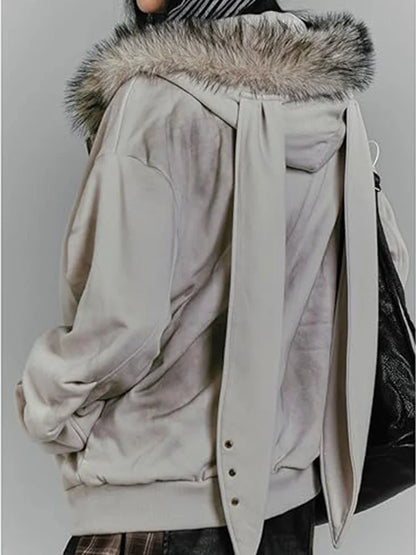 Gothic Print Zip Front Coat