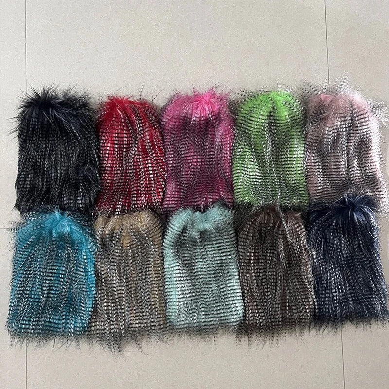 Y2K Goth Furry Faux Fur Women Leg Warmers Boot Covers Harajuku Lolita Girls Punk Fashion Cute Jk Hipster Warm Fluffies Leggings