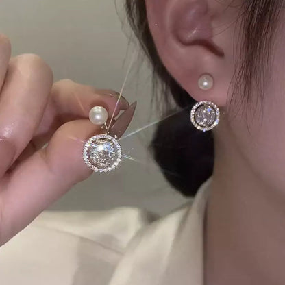 Lizakosht Peach Zircon Bow Earrings for Women Fashion Jewelry Gifts