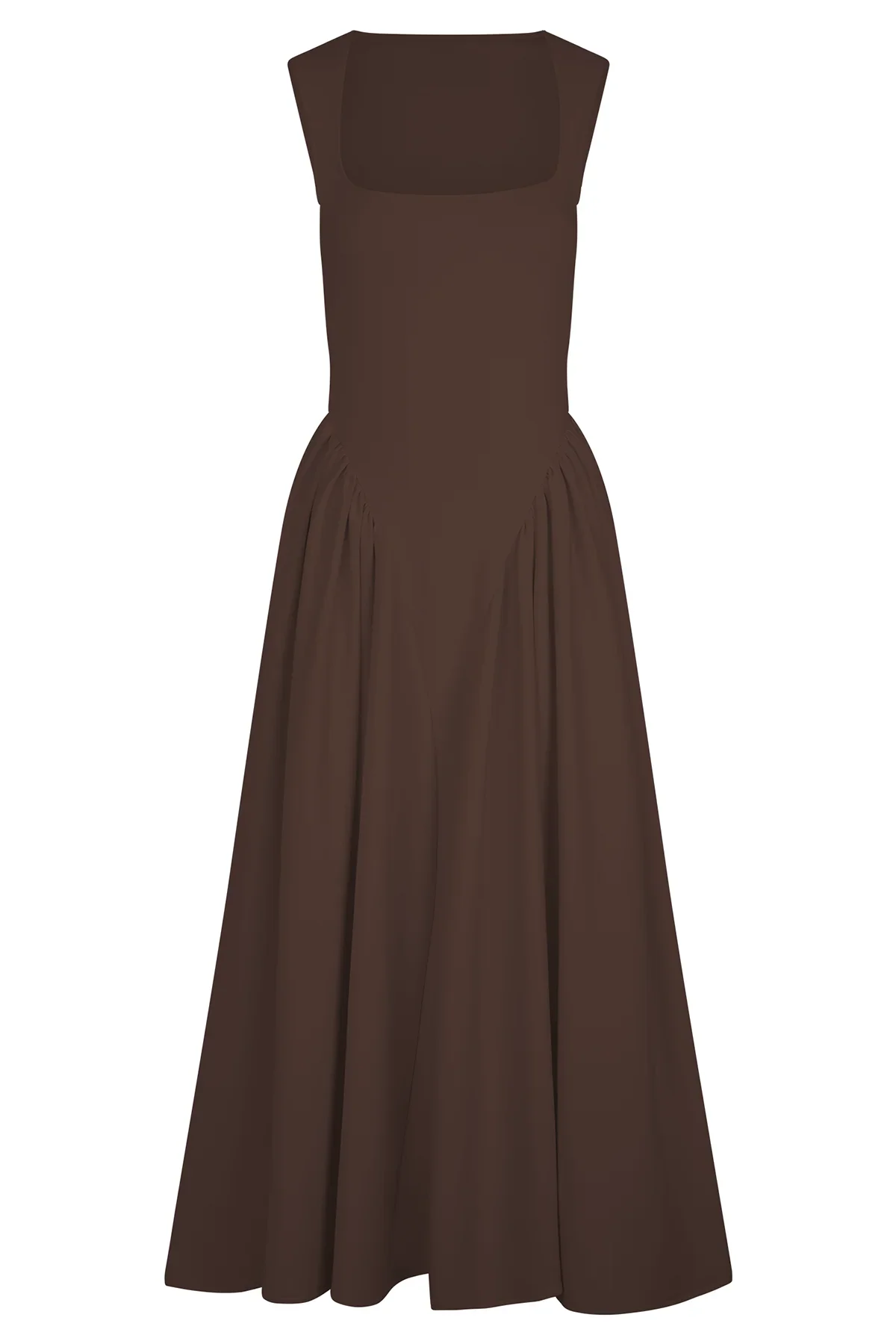 Vestido midi SHARON - Marrón cacao