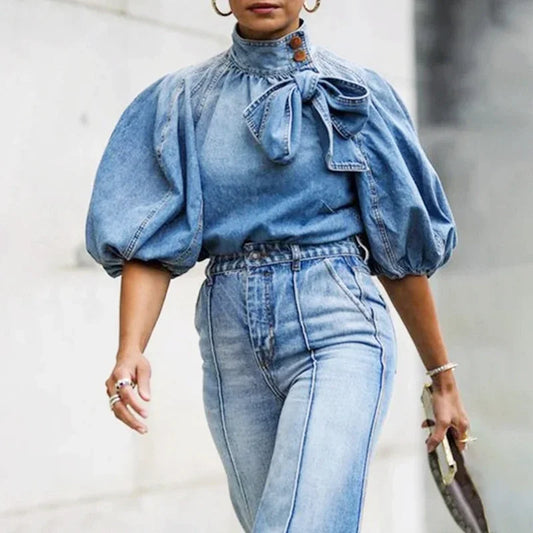 Shirts Women Denim Jacket 2025 Cardigan Casual Blue Vintage Fashion Coat