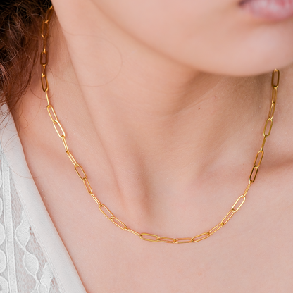 Siena Paperclip Gold Necklace