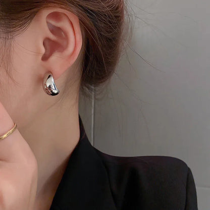 Pea Shaped Copper Alloy Gold Drop Woman Fashion Goth Party Girls Unusual AccessOry Earring