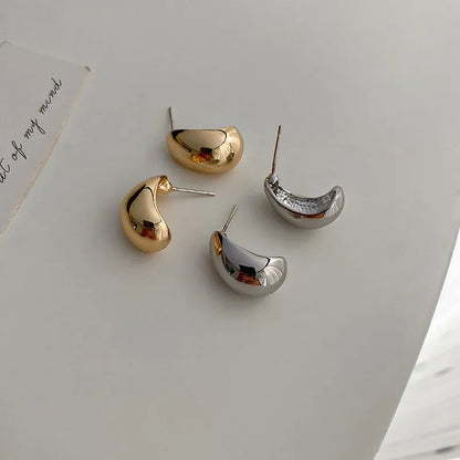 Pea Shaped Copper Alloy Gold Drop Woman Fashion Goth Party Girls Unusual AccessOry Earring