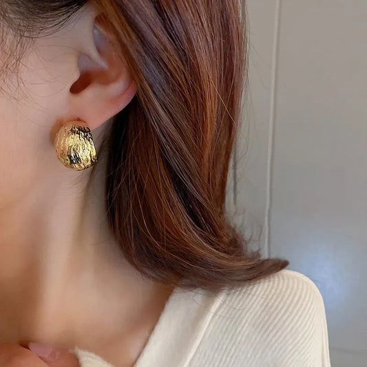 Simple Women Rock Smooth Small Metal Peas Punk Party Valentine's Day Bijoux Earring