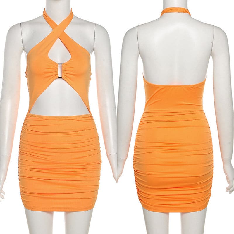 DressBetty - Single front dress with noise cut sexy summer dress