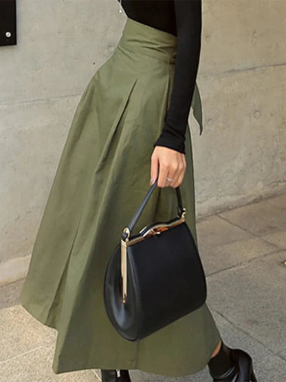 DressBetty - Korean Fashion High Waist Long Swing Skirt