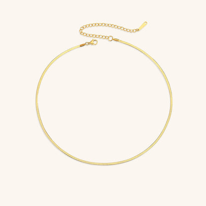 Sleek Grace - Gold Herringbone Necklace