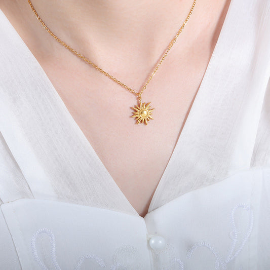 Solar Radiance - Gold Sun Pendant Necklace