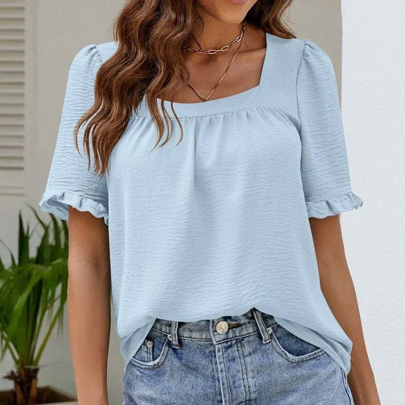 FashionSierra Casual Loose Vintage Elegant Summer Youth Female Blouse