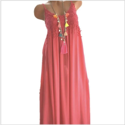 Solid Color Spaghetti Strap Dresses Women Sexy V-neck Lace Edge Patchwork Mini Dress Lady Trendy Streetwear Vestidos Summer New