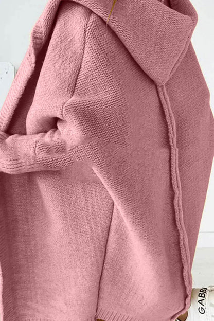 Solid Open Front Hoodie Cardigan
