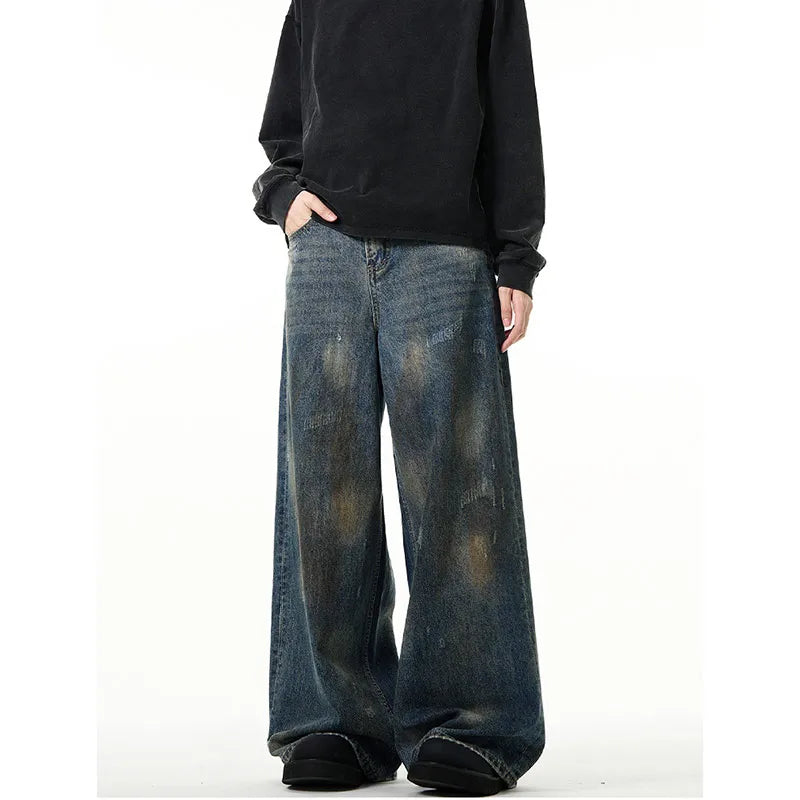 High Waist Streetwear Wide Leg Denim Pants