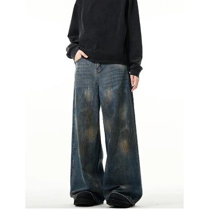 High Waist Streetwear Wide Leg Denim Pants