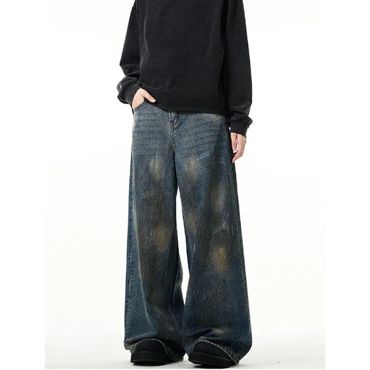 High Waist Streetwear Wide Leg Denim Pants