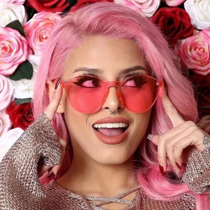 Transparent Luxury Red Candy Integrated Goggles Sunglasses