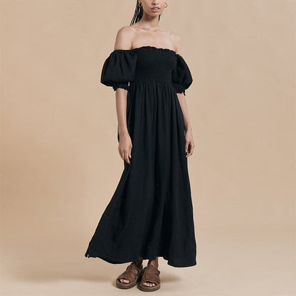DressBetty - Summer Dresses For Women  Square Neck Smocked Short Puff Sleeve Vacation Beach Style