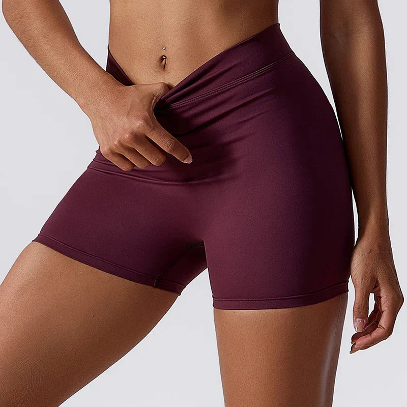 Summer V Back Scrunch Butt Women Gym Leggings Push Up Yoga Pants Sports Short